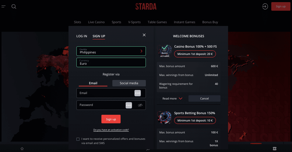 Tabela roleta cassino